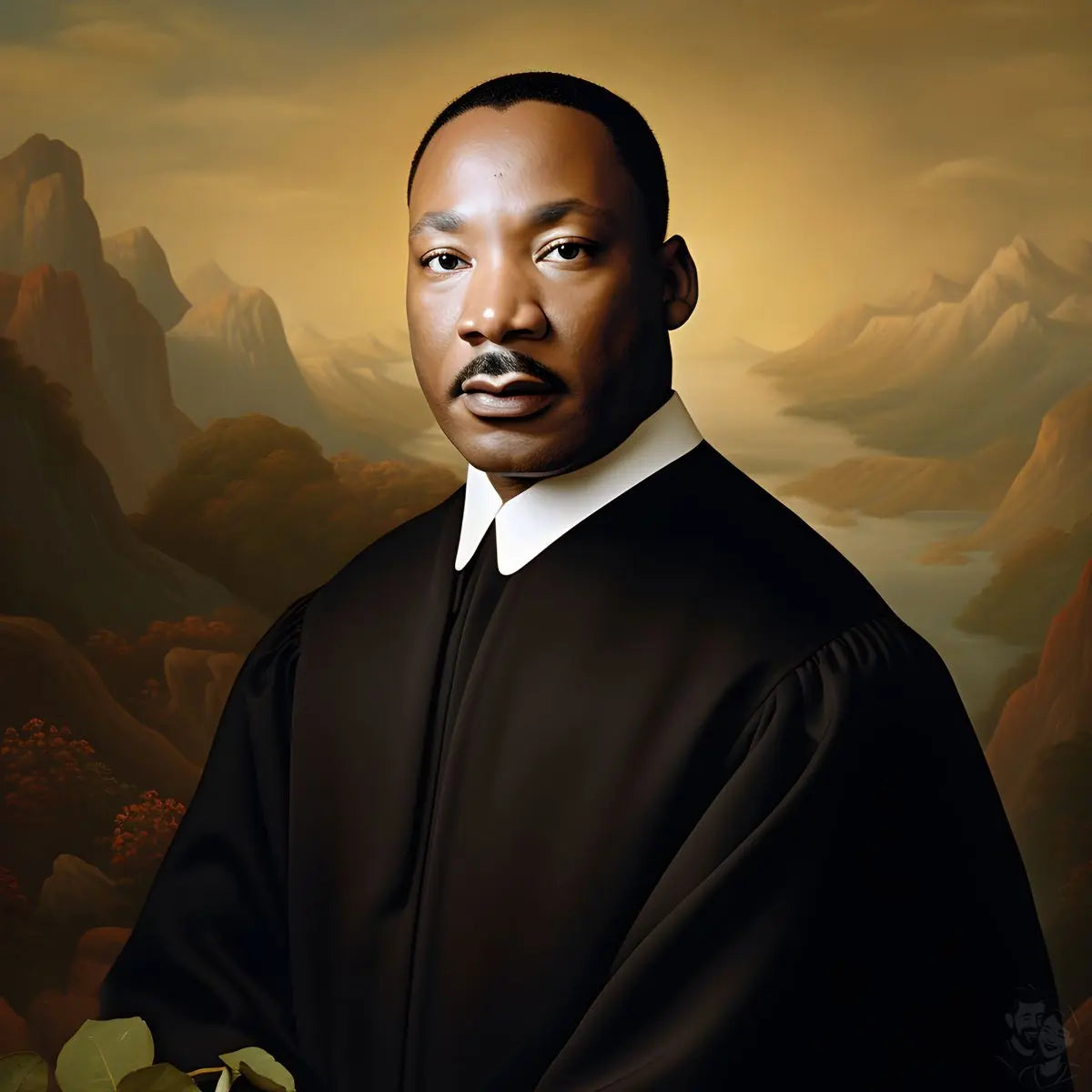 Martin Luther King Jr. Portrait Leinwand - KI Kunstillustration - Prints bei HappyHugPixels