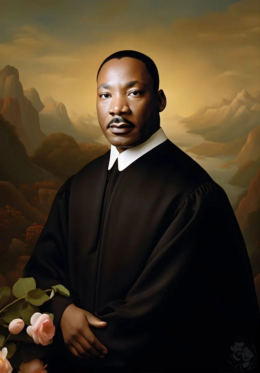 Martin Luther King Jr. Portrait Leinwand - KI Kunstillustration - Prints bei HappyHugPixels
