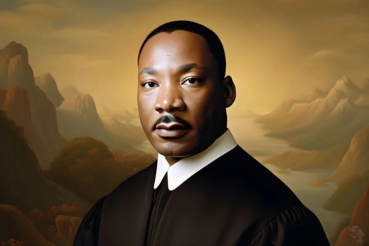 Martin Luther King Jr. Portrait Leinwand - KI Kunstillustration - Prints bei HappyHugPixels