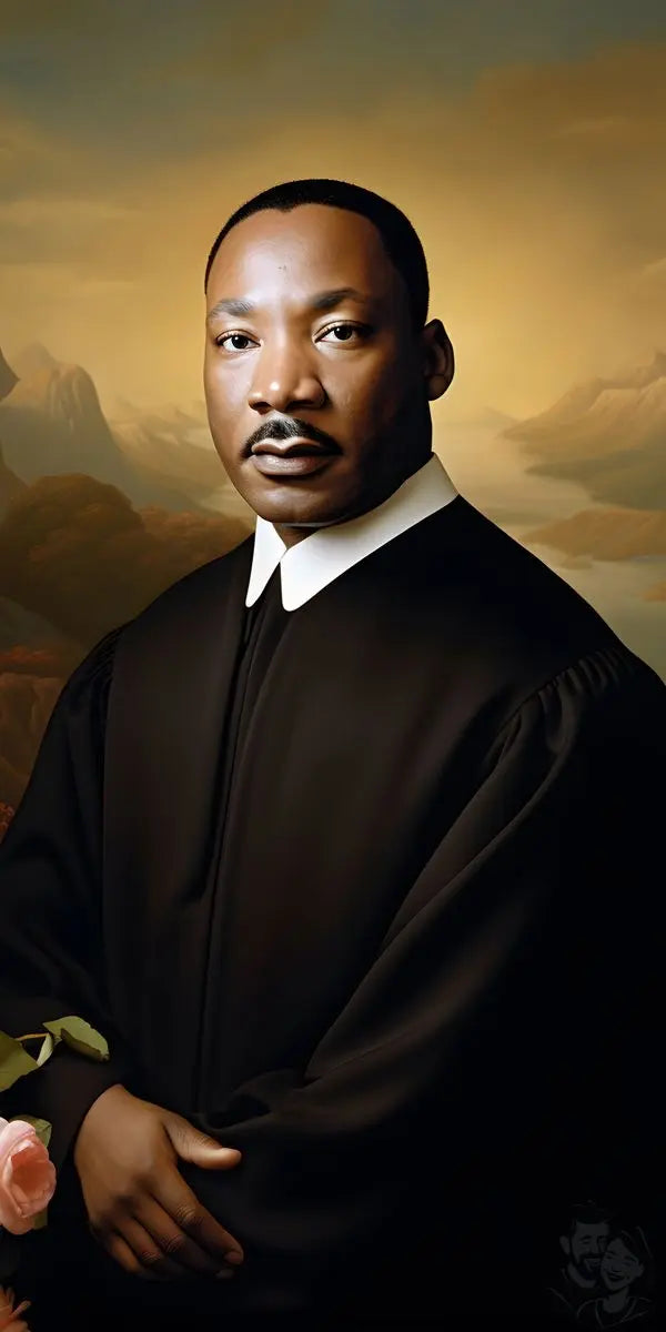 Martin Luther King Jr. Portrait Leinwand - KI Kunstillustration - Prints bei HappyHugPixels