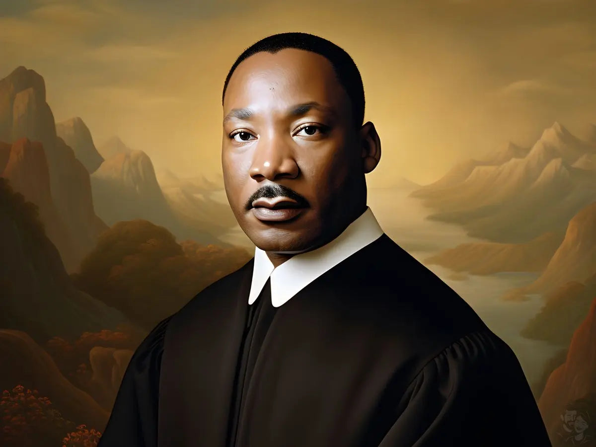 Martin Luther King Jr. Portrait Leinwand - KI Kunstillustration - Prints bei HappyHugPixels