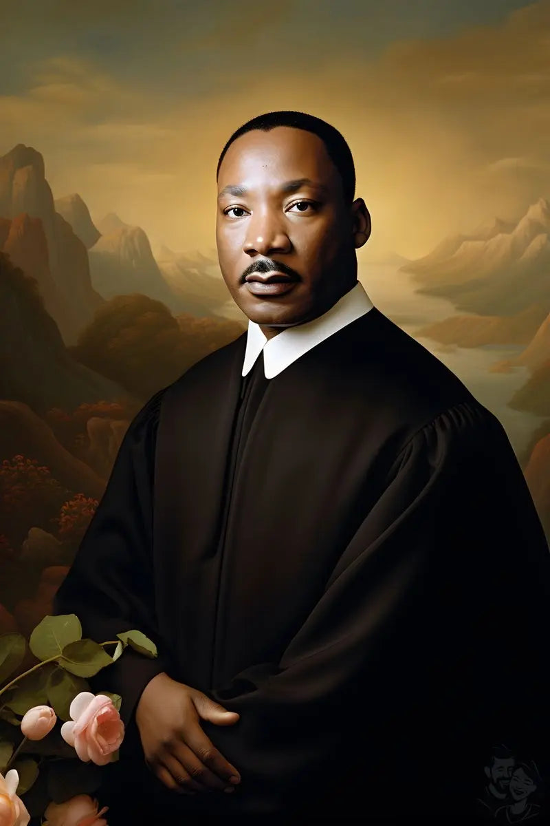 Martin Luther King Jr. Portrait Leinwand - KI Kunstillustration - Prints bei HappyHugPixels