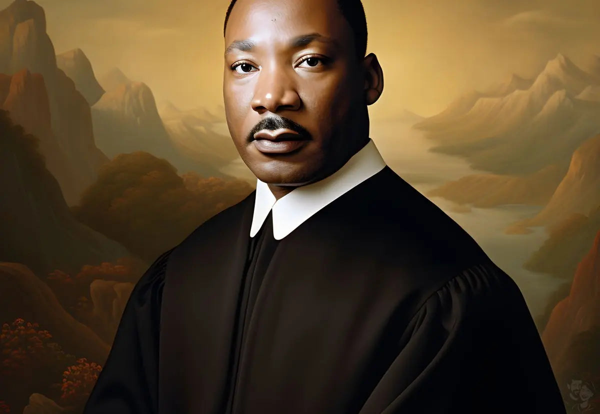 Martin Luther King Jr. Portrait Leinwand - KI Kunstillustration - Prints bei HappyHugPixels