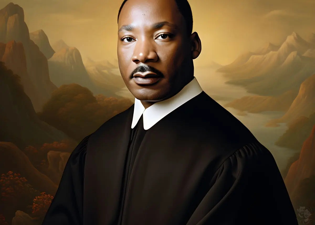 Martin Luther King Jr. Portrait Leinwand - KI Kunstillustration - Prints bei HappyHugPixels
