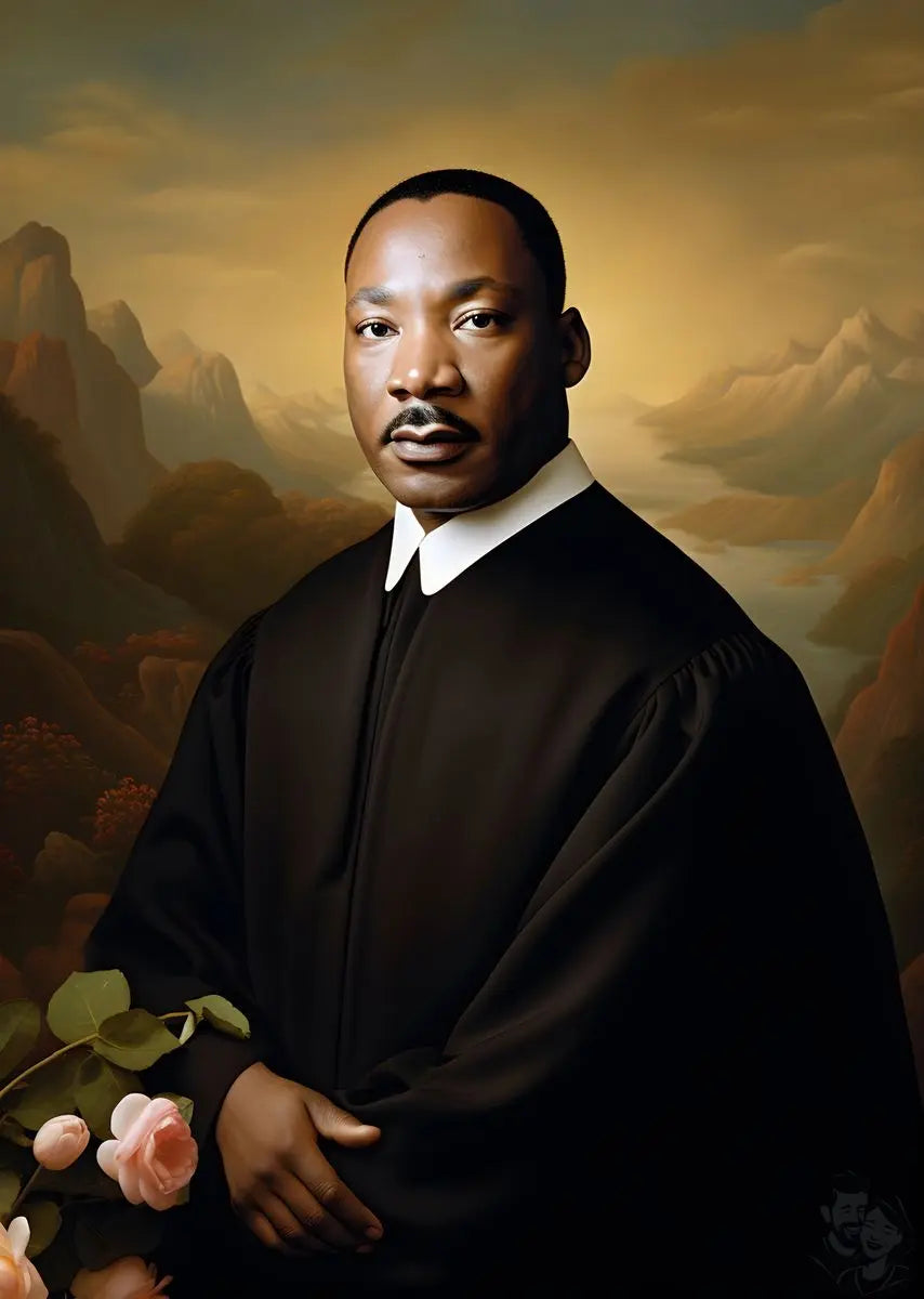 Martin Luther King Jr. Portrait Leinwand - KI Kunstillustration - Prints bei HappyHugPixels