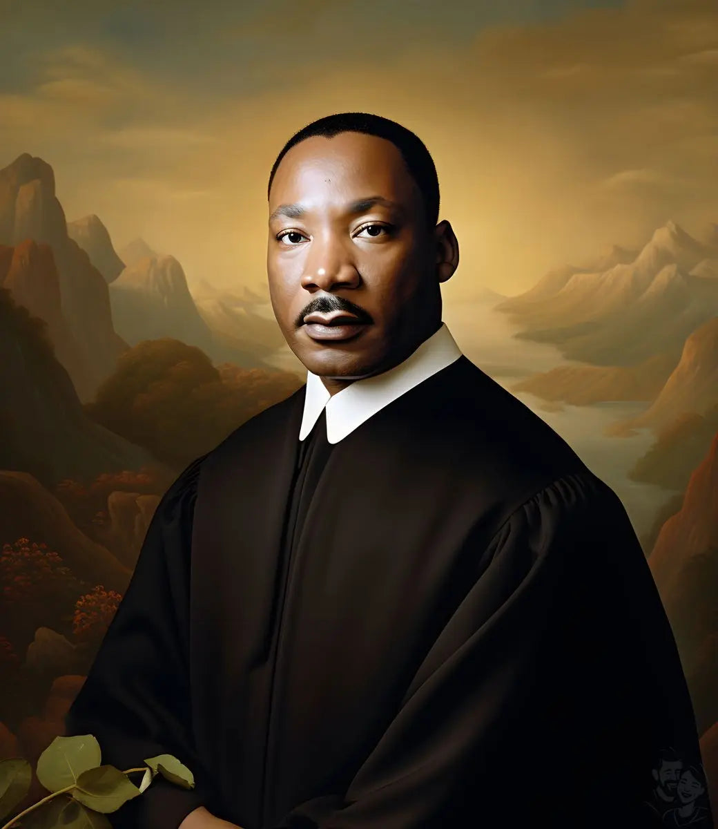 Martin Luther King Jr. Portrait Leinwand - KI Kunstillustration - Prints bei HappyHugPixels