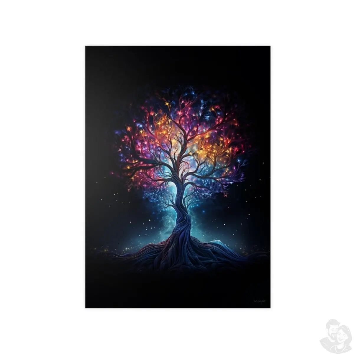 Mystischer Lebensbaum Poster - Verzauberte Nacht – Wandkunst Poster - Poster bei HappyHugPixels