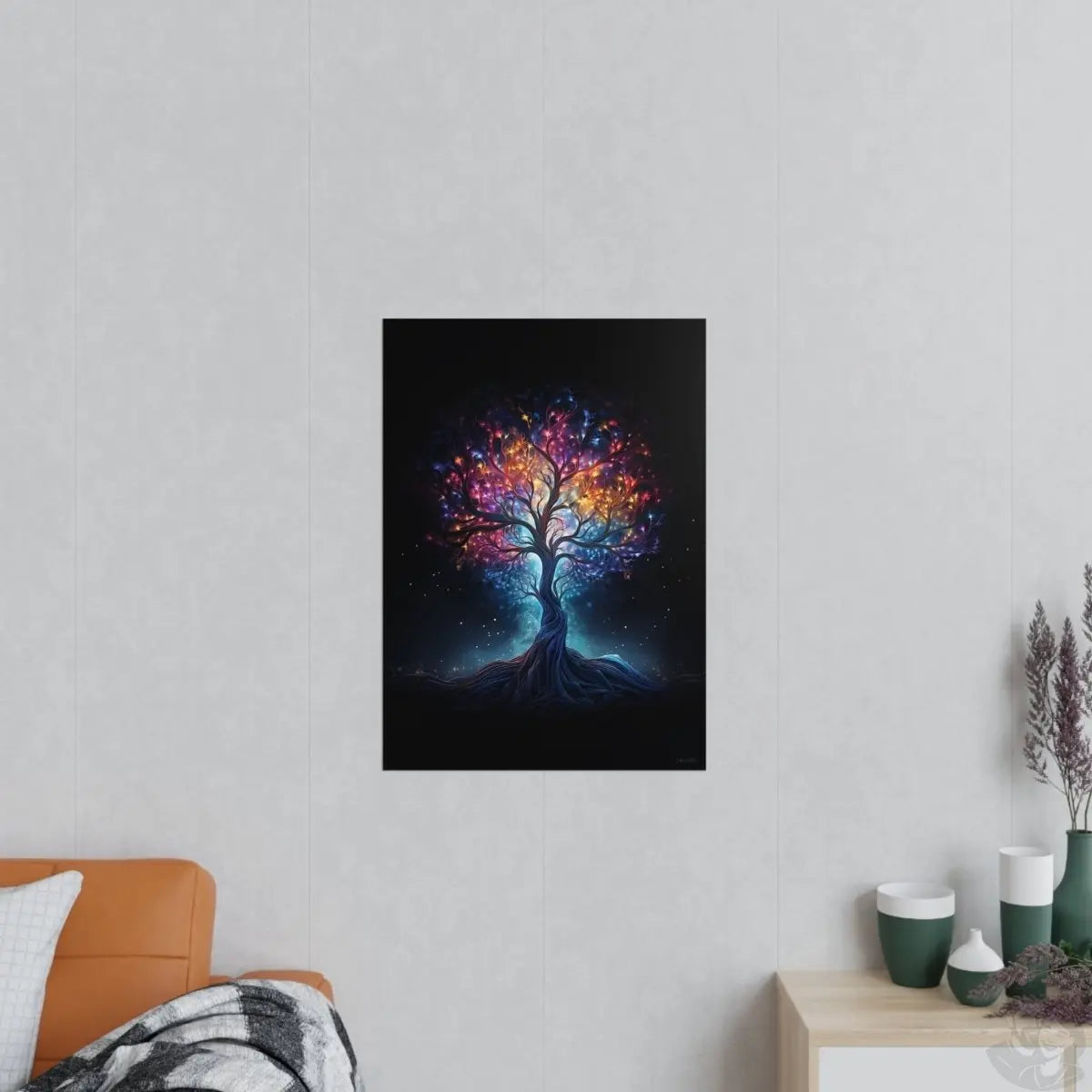Mystischer Lebensbaum Poster - Verzauberte Nacht – Wandkunst Poster - Poster bei HappyHugPixels