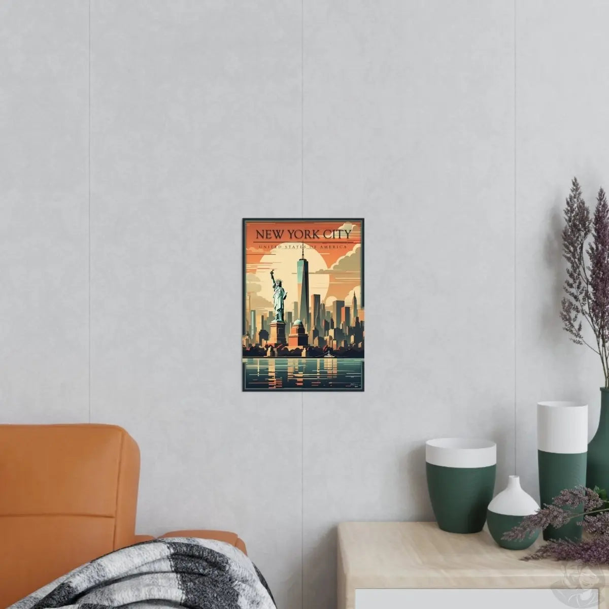 New York City Skyline - Vintage Travelposter im Art - Deco - Stil - Poster bei HappyHugPixels