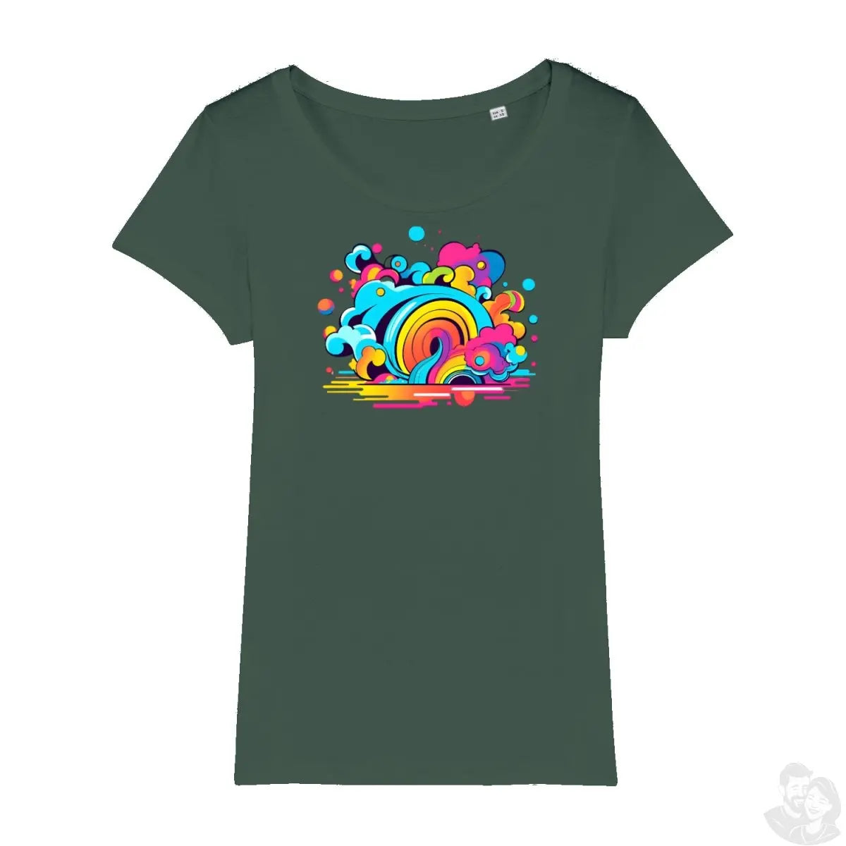 Regenbogen T - Shirt - Kunst - KI Illustration - Modernes Damen T - Shirt - T - Shirt bei HappyHugPixels