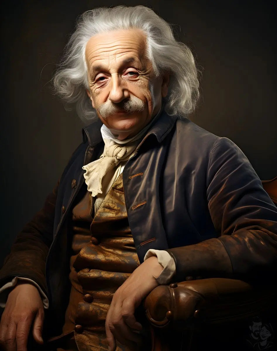 Albert Einstein Portrait - Gemälde Druck im Renaissance Stil - Happyhugpixels