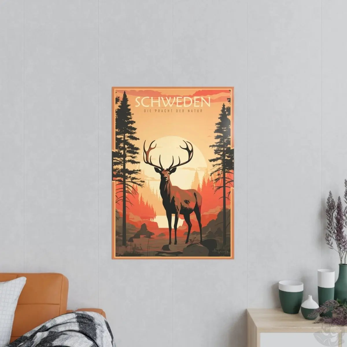 Schweden Poster - Naturwunder als wunderschöne Illustration - Poster bei HappyHugPixels