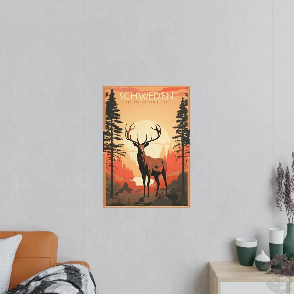 Schweden Poster - Naturwunder als wunderschöne Illustration - Poster bei HappyHugPixels