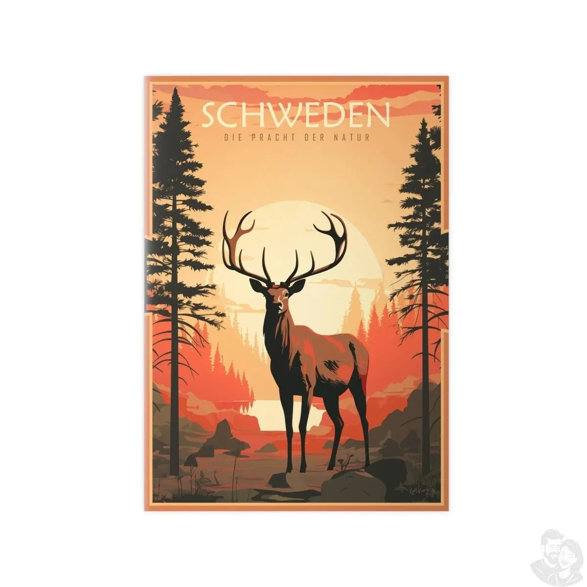 Schweden Poster - Naturwunder als wunderschöne Illustration - Poster bei HappyHugPixels