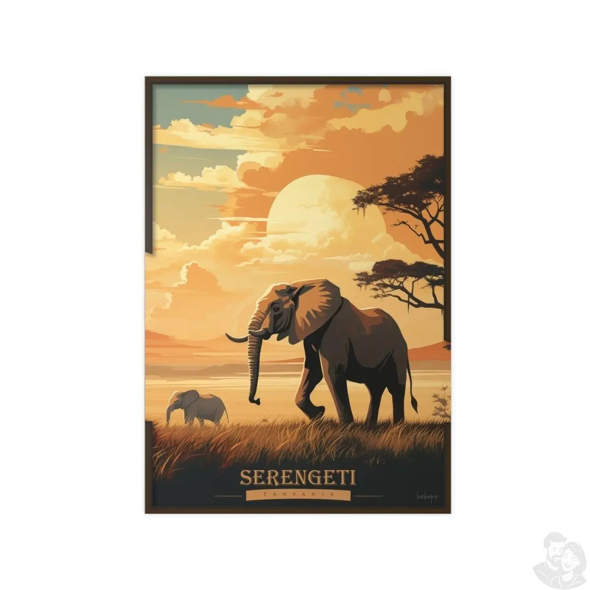 Serengeti Poster - Eleganz der Wildnis: Elefanten Poster - Poster bei HappyHugPixels