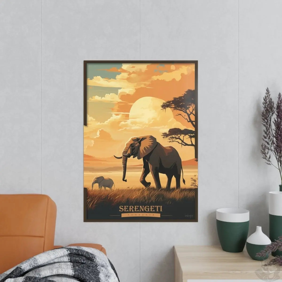 Serengeti Poster - Eleganz der Wildnis: Elefanten Poster - Poster bei HappyHugPixels
