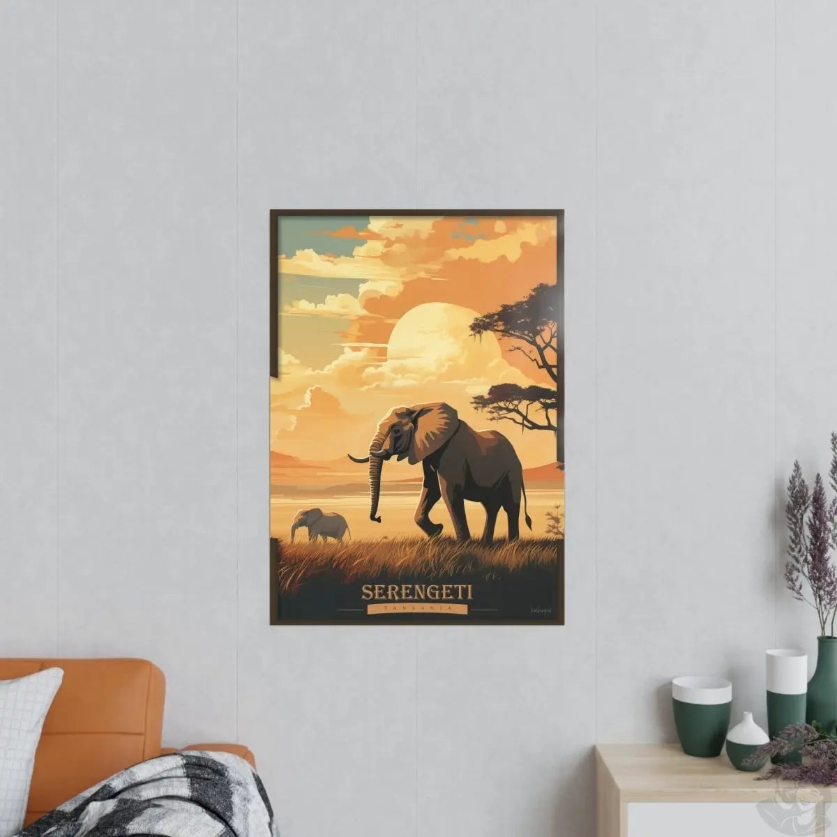 Serengeti Poster - Eleganz der Wildnis: Elefanten Poster - Poster bei HappyHugPixels