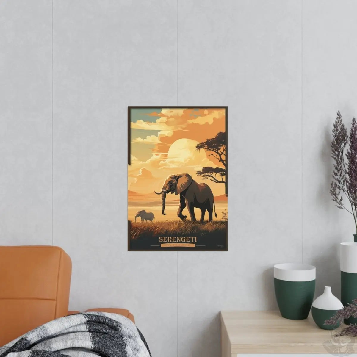 Serengeti Poster - Eleganz der Wildnis: Elefanten Poster - Poster bei HappyHugPixels
