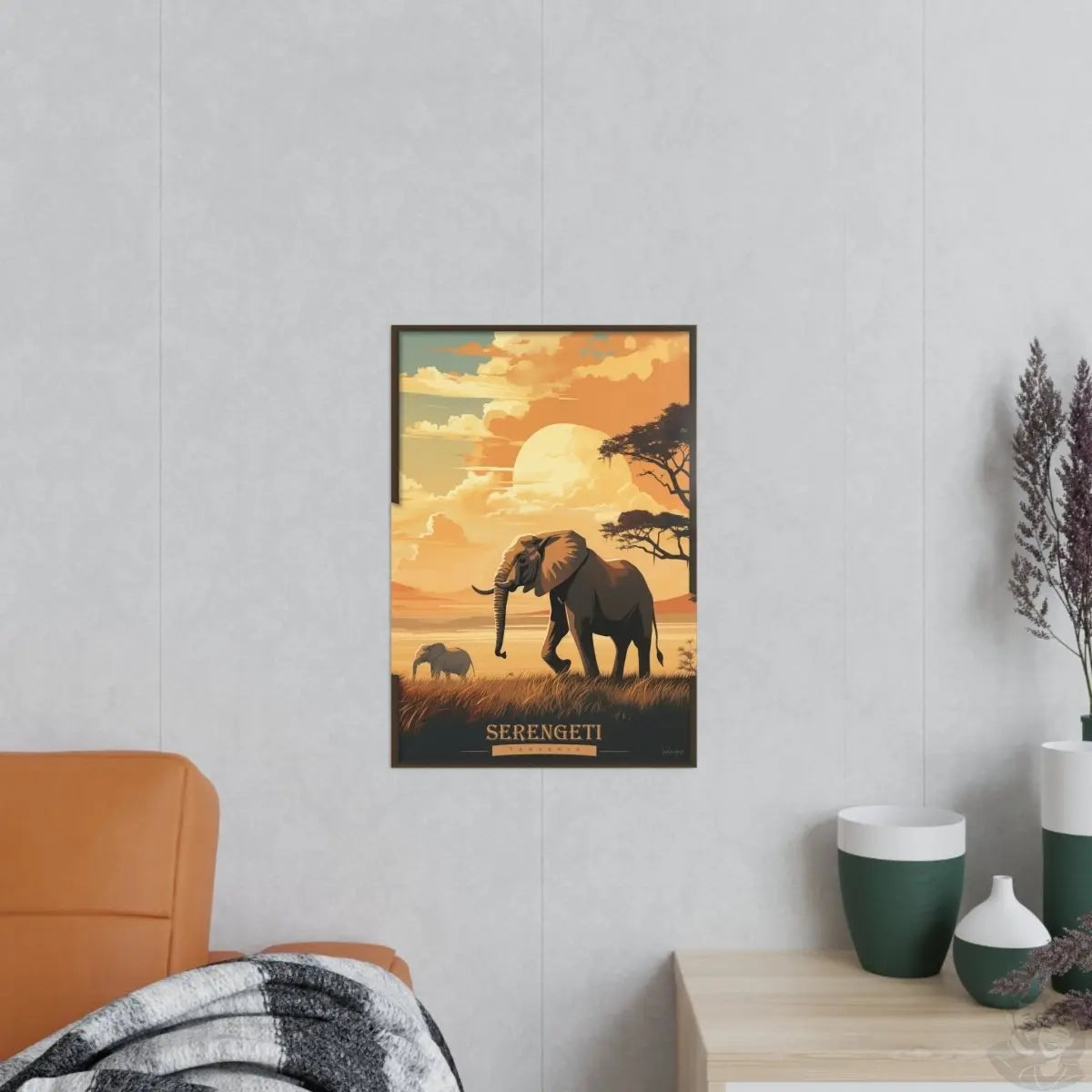 Serengeti Poster - Eleganz der Wildnis: Elefanten Poster - Poster bei HappyHugPixels