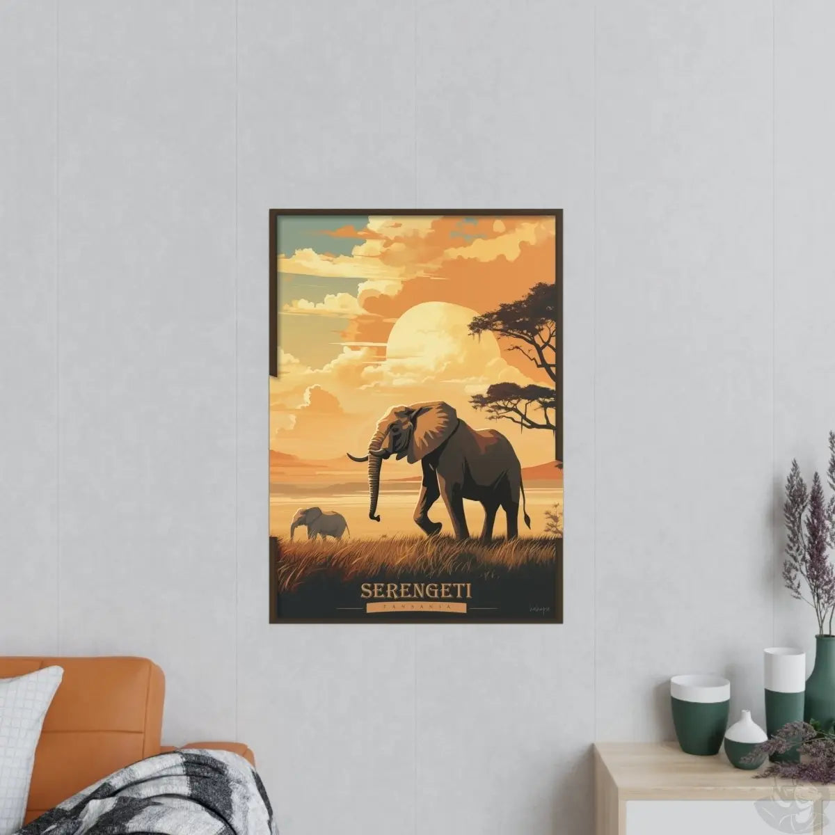 Serengeti Poster - Eleganz der Wildnis: Elefanten Poster - Poster bei HappyHugPixels