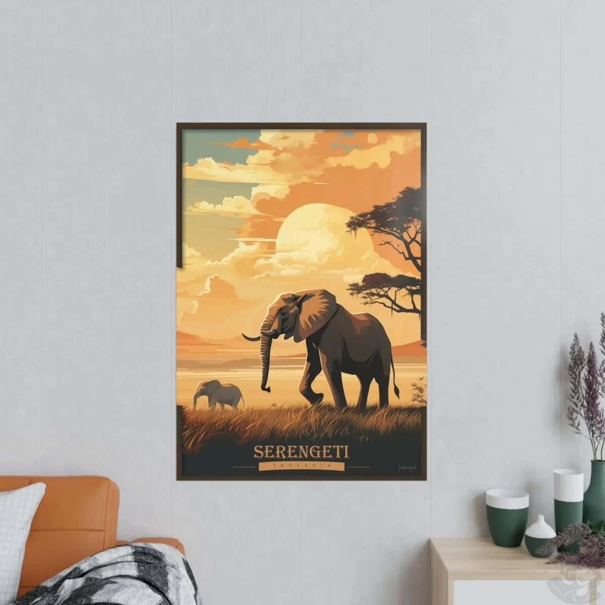 Serengeti Poster - Eleganz der Wildnis: Elefanten Poster - Poster bei HappyHugPixels