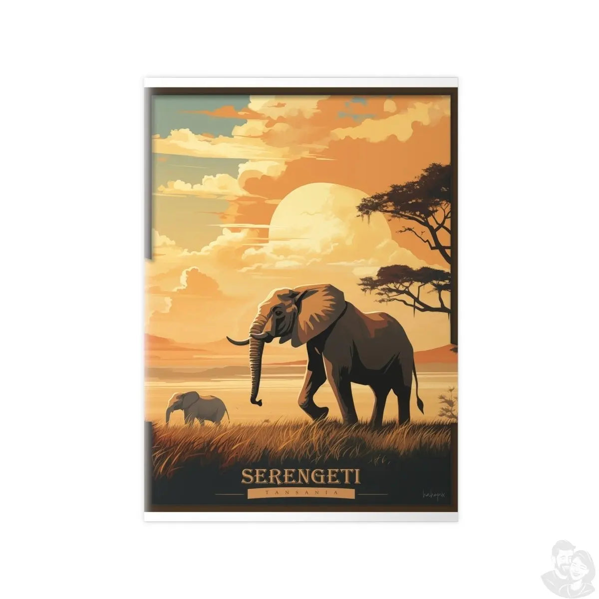 Serengeti Poster - Eleganz der Wildnis: Elefanten Poster - Poster bei HappyHugPixels