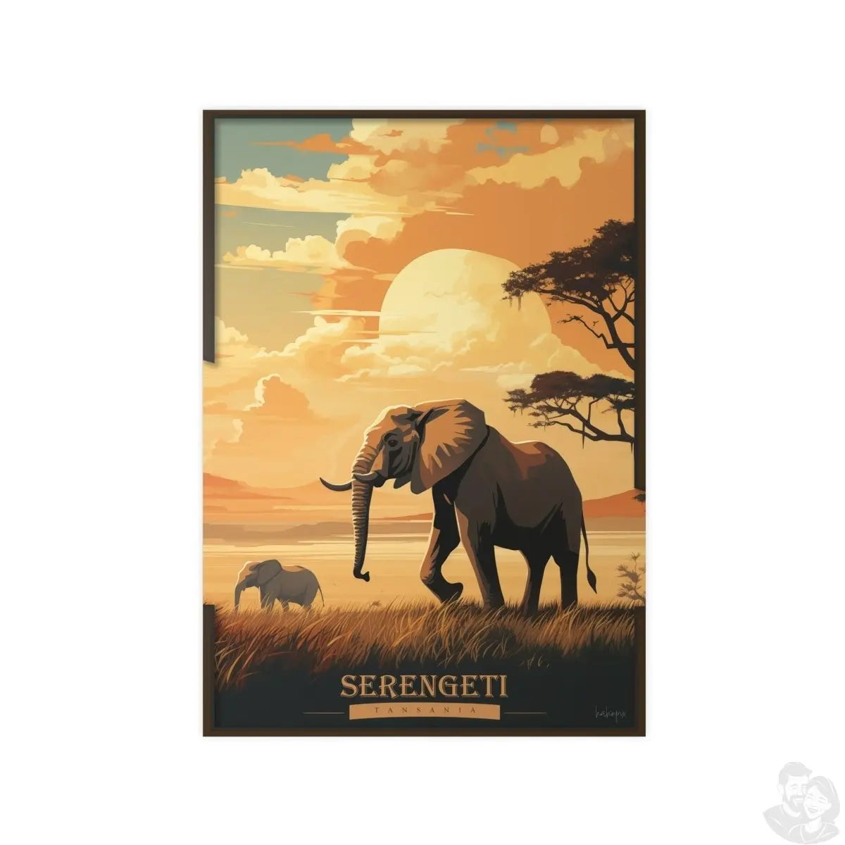 Serengeti Poster - Eleganz der Wildnis: Elefanten Poster - Poster bei HappyHugPixels