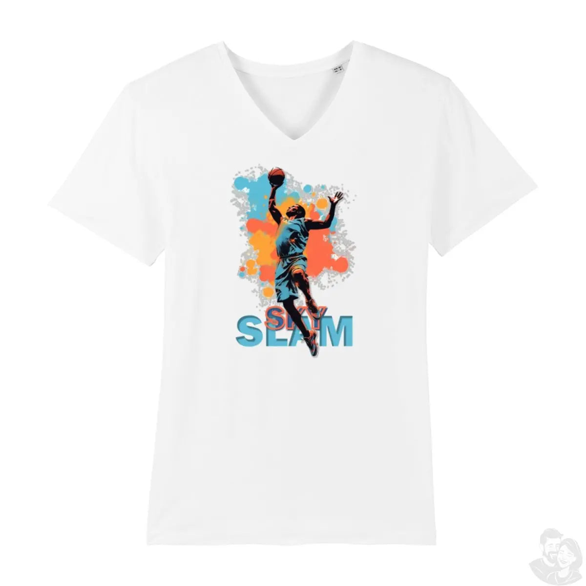 Sky Slam Basketball T - Shirt Herren V - Ausschnitt - Stanley&Stella - T - Shirt bei HappyHugPixels