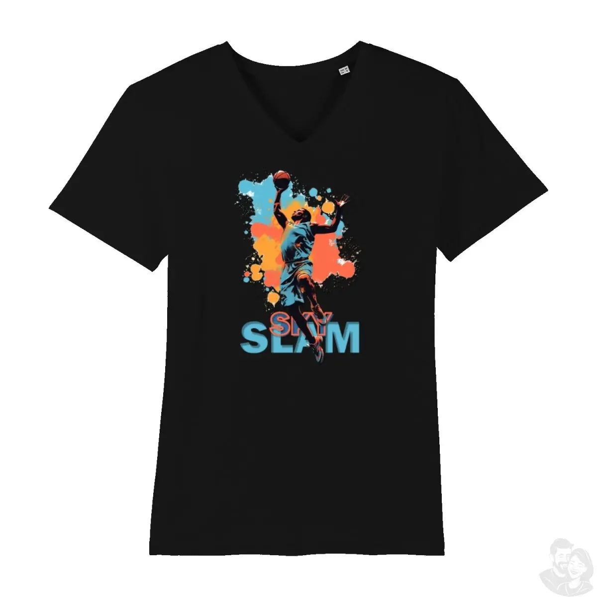 Sky Slam Basketball T - Shirt Herren V - Ausschnitt - Stanley&Stella - T - Shirt bei HappyHugPixels