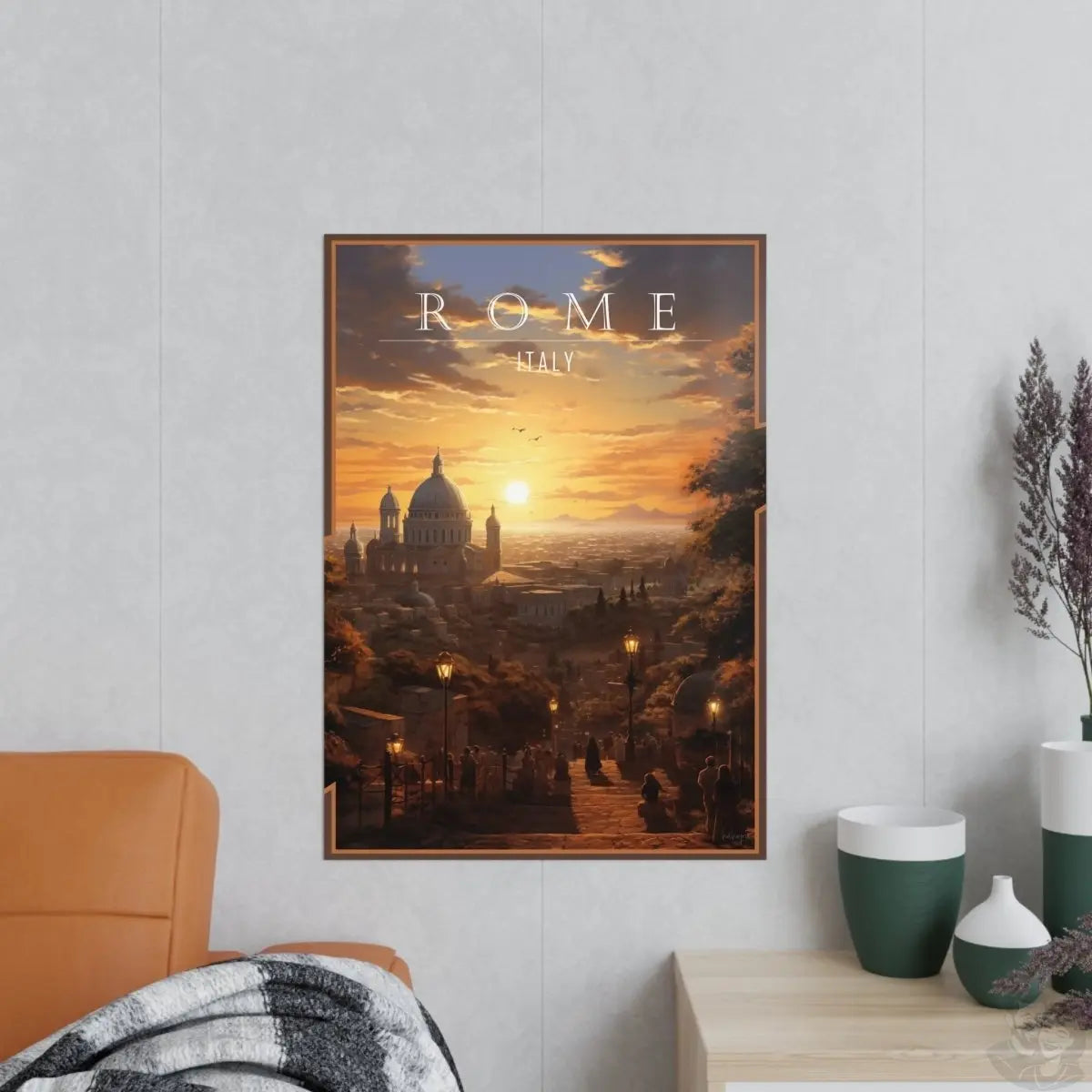Sonnenuntergang Rom – Dekoratives Qualitäts - Poster - Poster bei HappyHugPixels