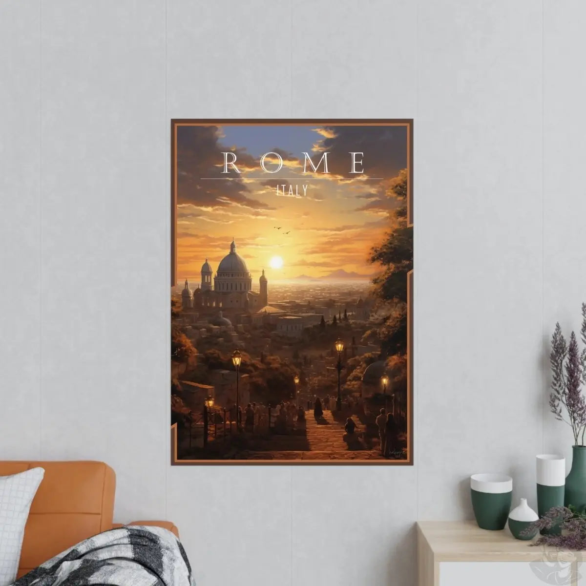 Sonnenuntergang Rom – Dekoratives Qualitäts - Poster - Poster bei HappyHugPixels