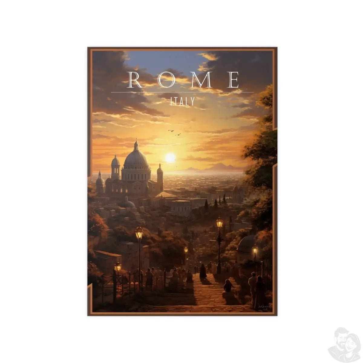 Sonnenuntergang Rom – Dekoratives Qualitäts - Poster - Poster bei HappyHugPixels