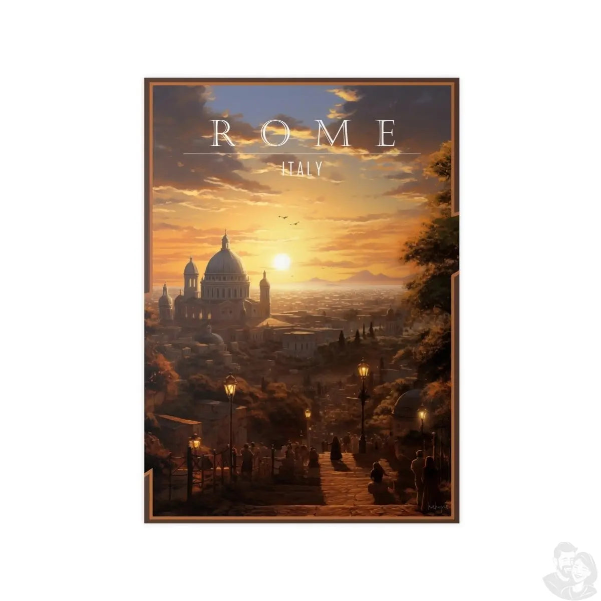 Sonnenuntergang Rom – Dekoratives Qualitäts - Poster - Poster bei HappyHugPixels