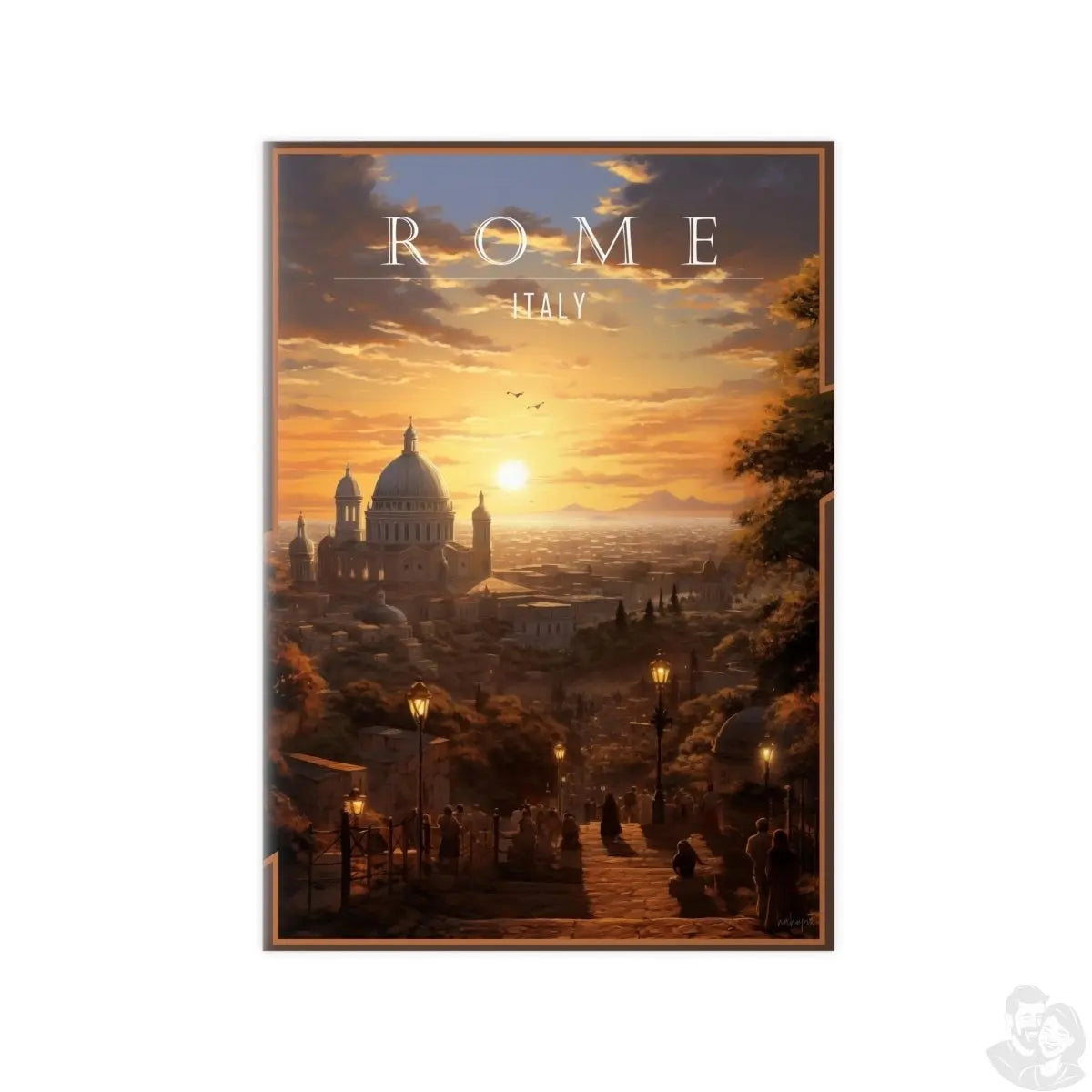 Sonnenuntergang Rom – Dekoratives Qualitäts - Poster - Poster bei HappyHugPixels
