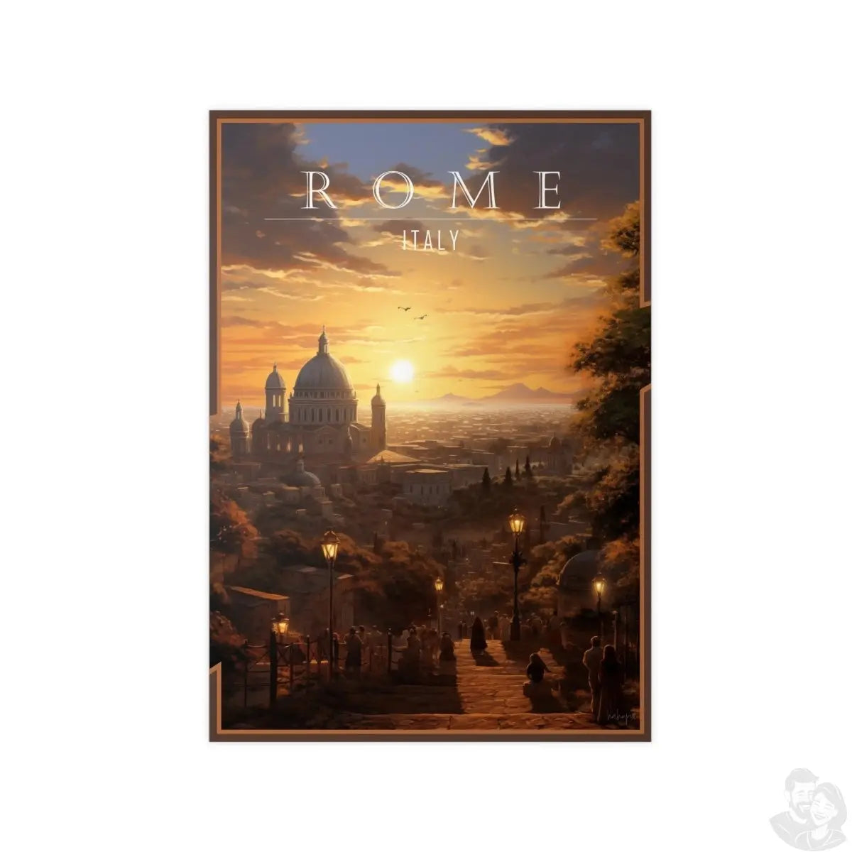 Sonnenuntergang Rom – Dekoratives Qualitäts - Poster - Poster bei HappyHugPixels