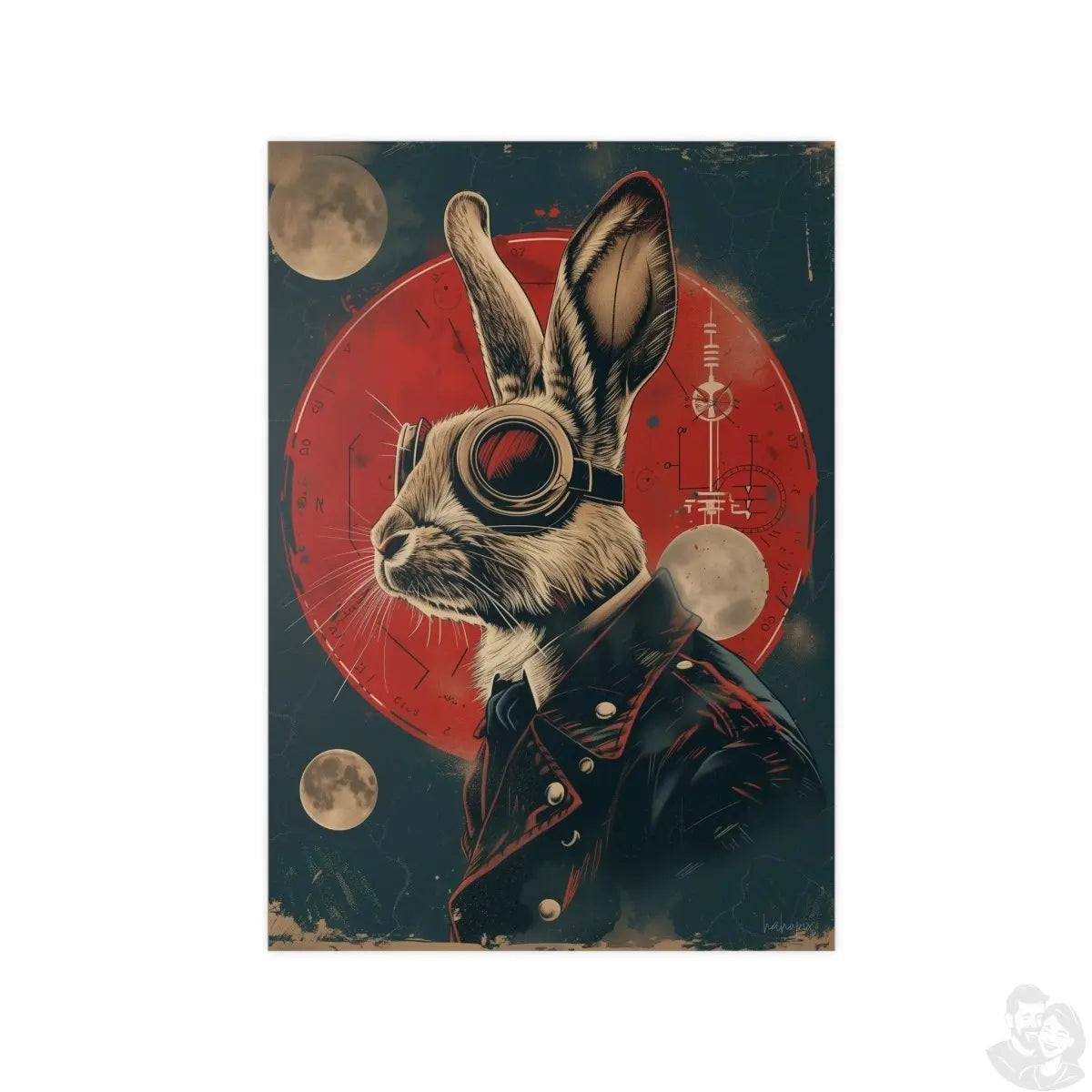 Steampunk Hase Poster – Vintage - Style Astronomie Kunstdruck - Poster bei HappyHugPixels