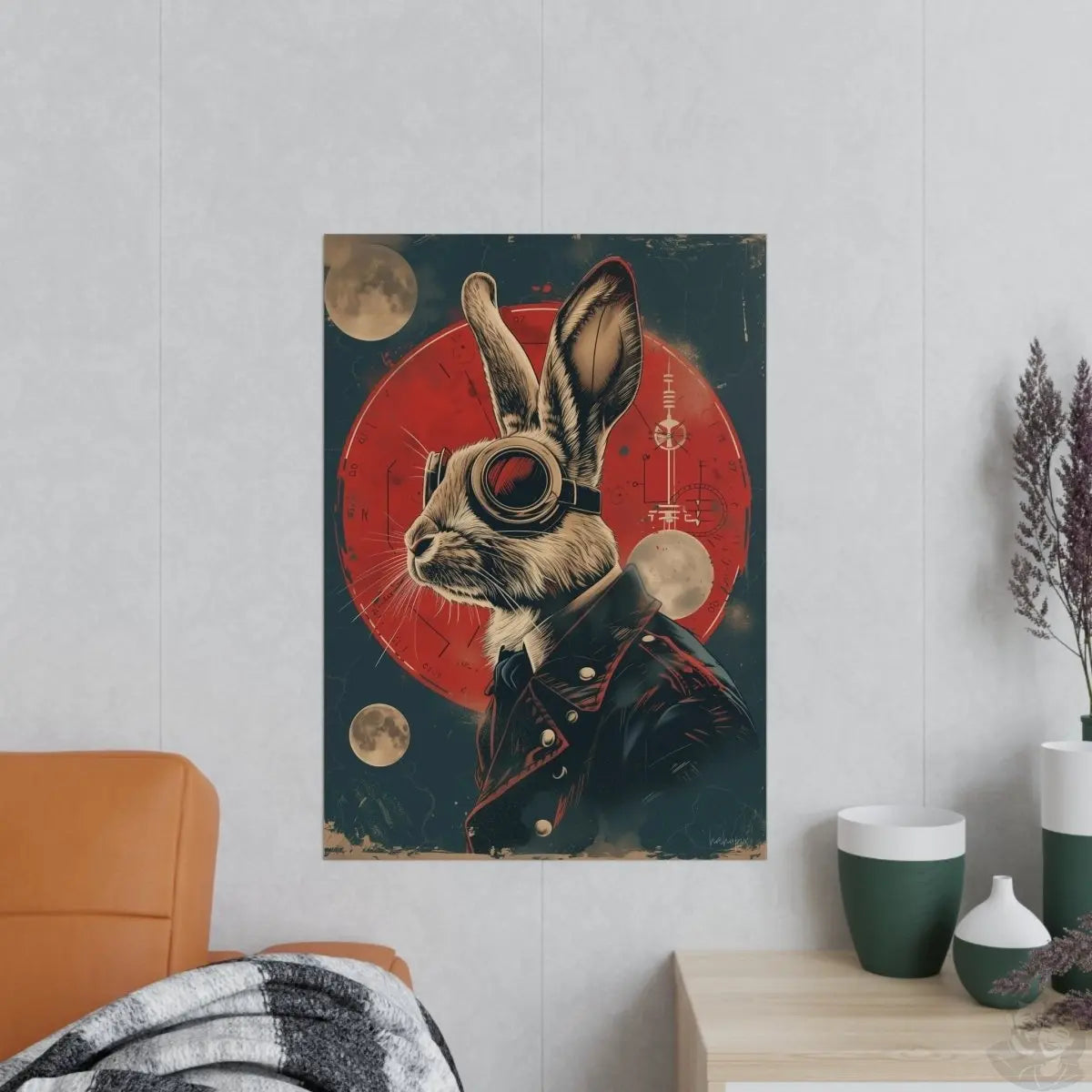 Steampunk Hase Poster – Vintage - Style Astronomie Kunstdruck - Poster bei HappyHugPixels