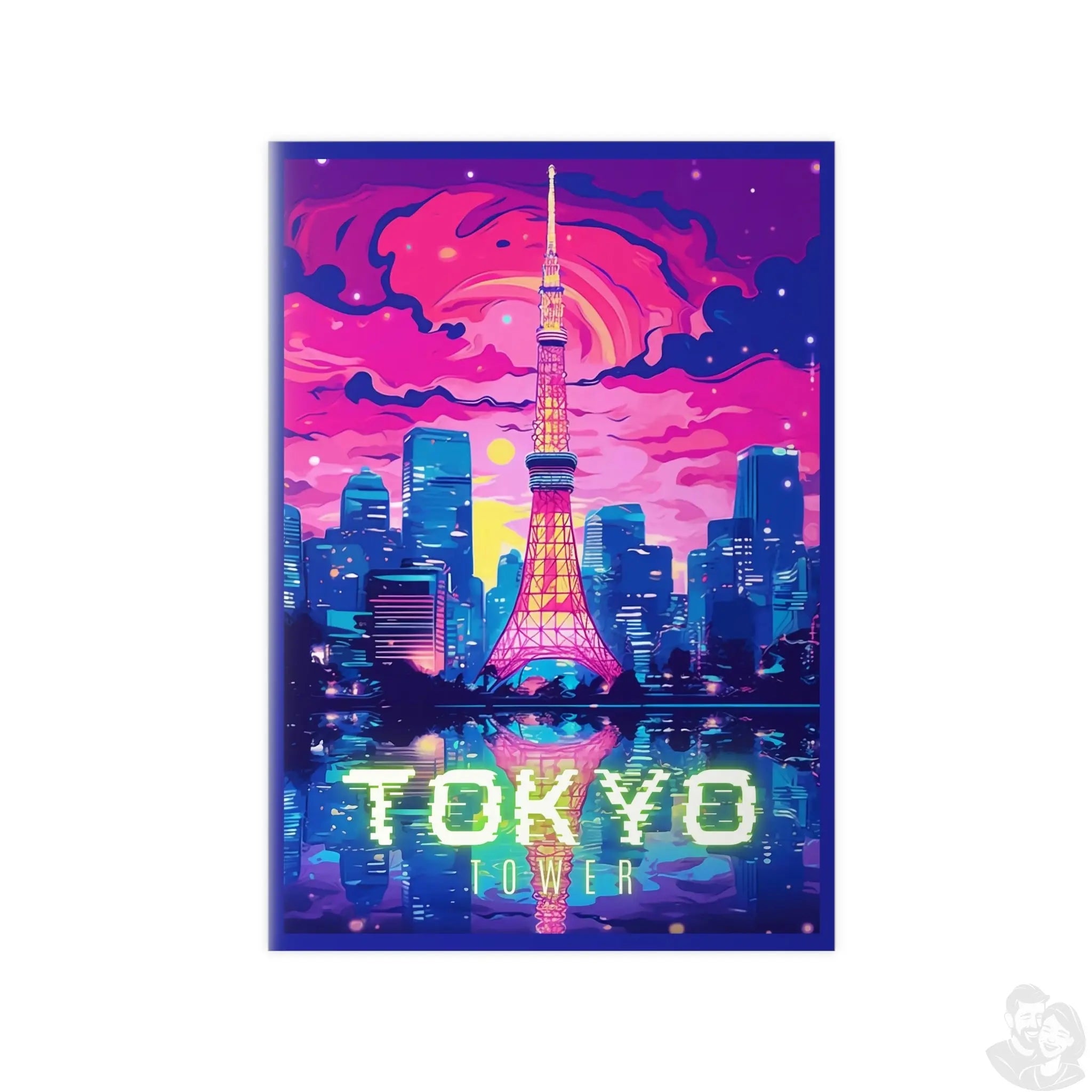 Tokio Tower Poster bei Nacht - Eindrucksvolles Travel Poster - Poster bei HappyHugPixels