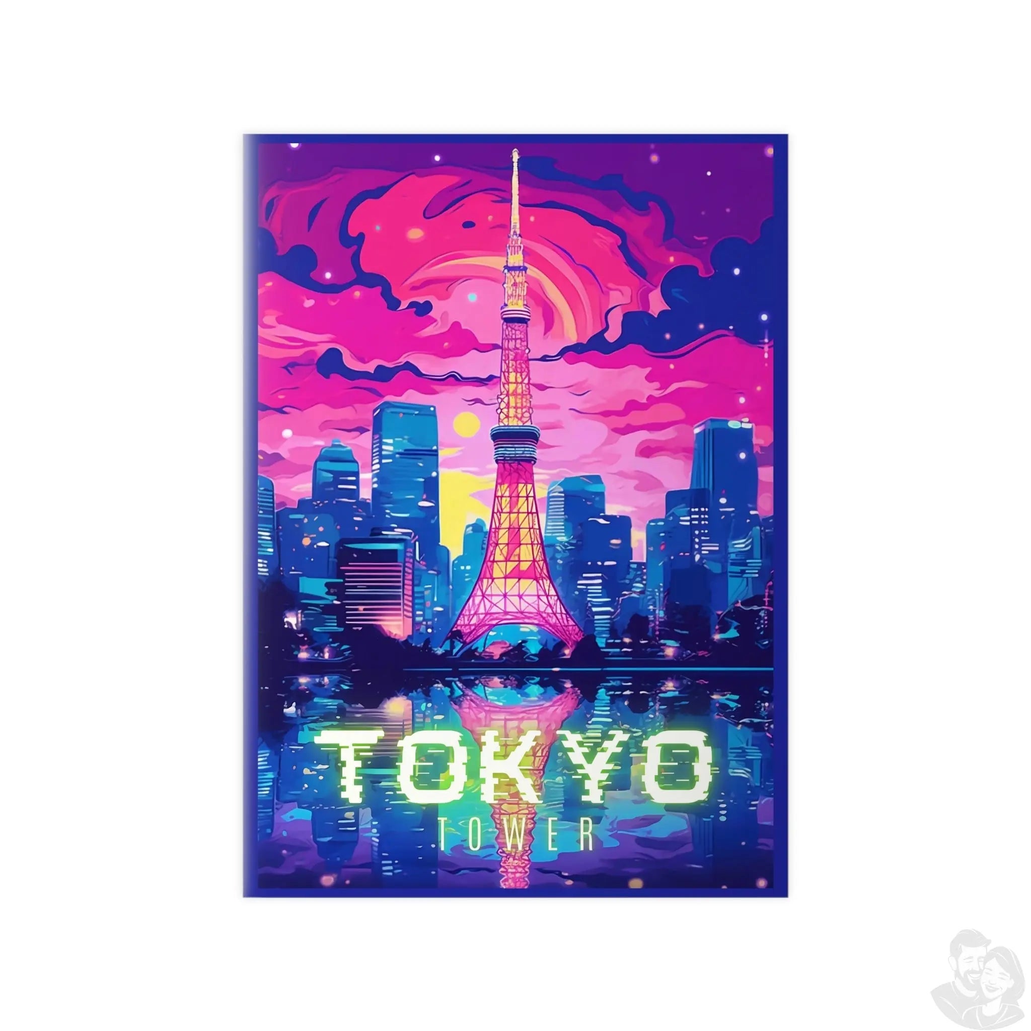 Tokio Tower Poster bei Nacht - Eindrucksvolles Travel Poster - Poster bei HappyHugPixels