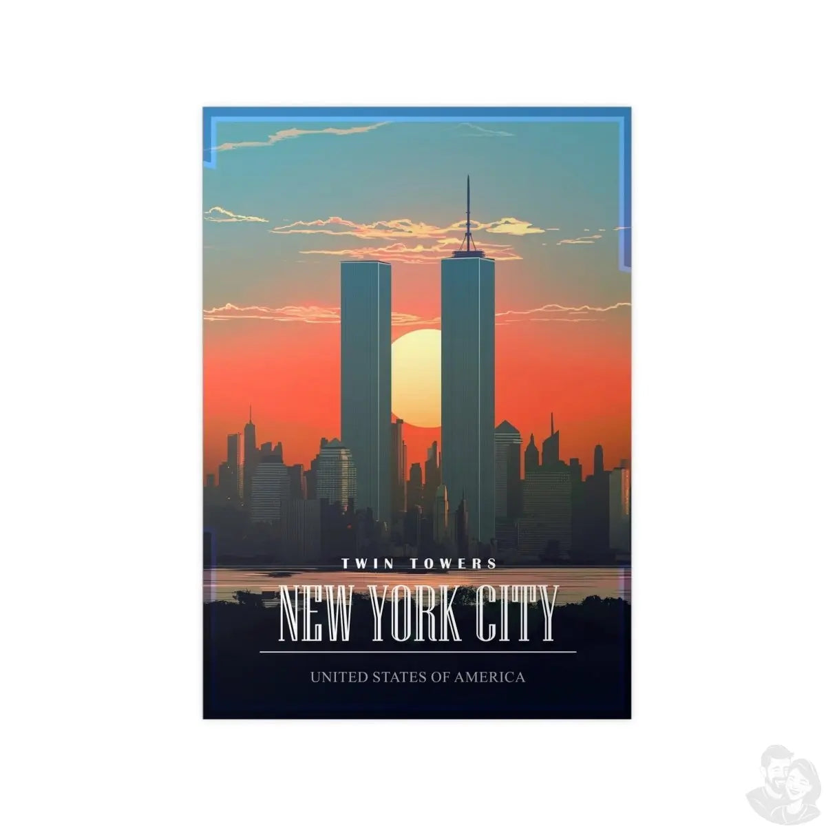 Twin Towers Poster - Vintage New York City - Poster bei HappyHugPixels