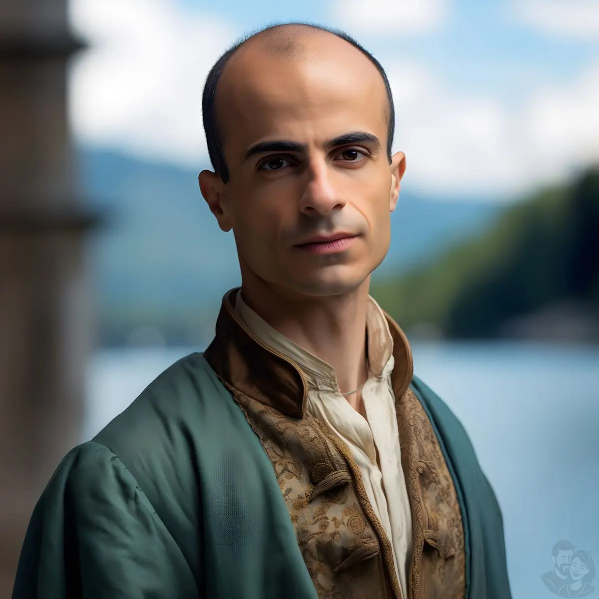 Yuval Noah Harari Leinwand Portrait - Renaissance Stil KI Bild - Poster bei HappyHugPixels