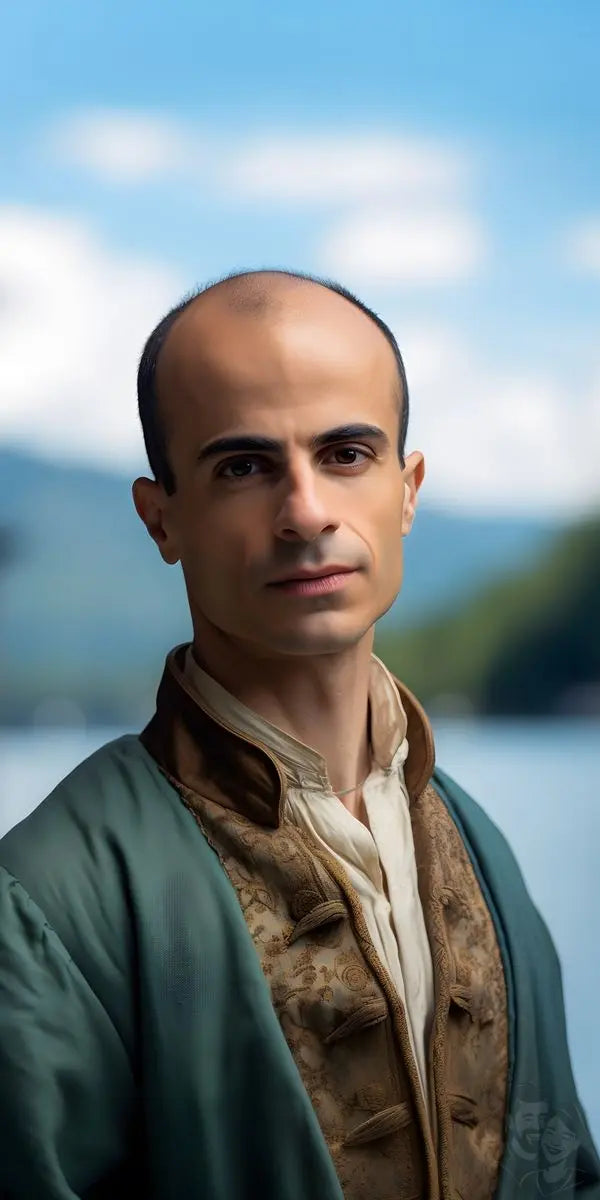 Yuval Noah Harari Leinwand Portrait - Renaissance Stil KI Bild - Poster bei HappyHugPixels