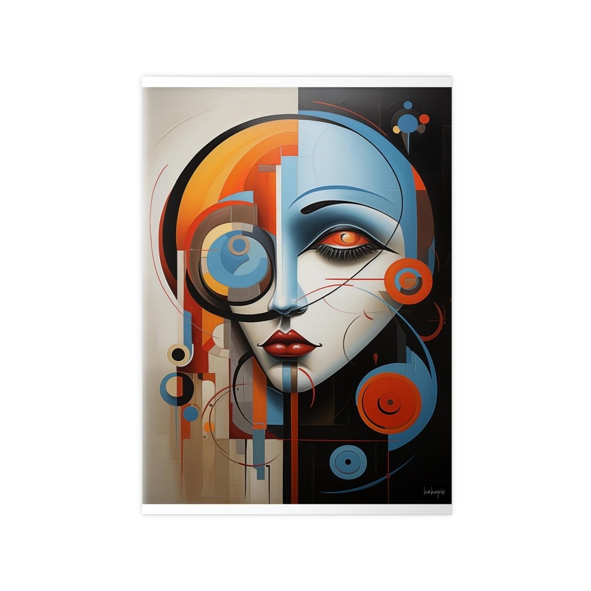 Abstraktes Kunstposter - Woman Face Art Poster - Poster bei HappyHugPixels