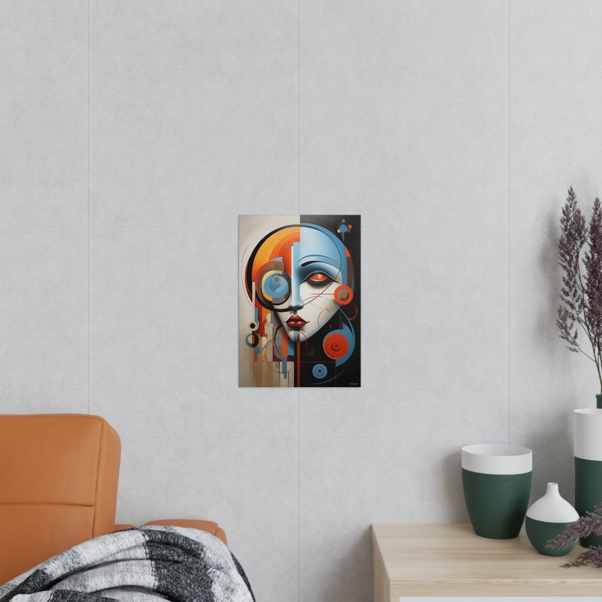 Abstraktes Kunstposter - Woman Face Art Poster - Poster bei HappyHugPixels