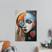 Abstraktes Kunstposter - Woman Face Art Poster - Poster bei HappyHugPixels