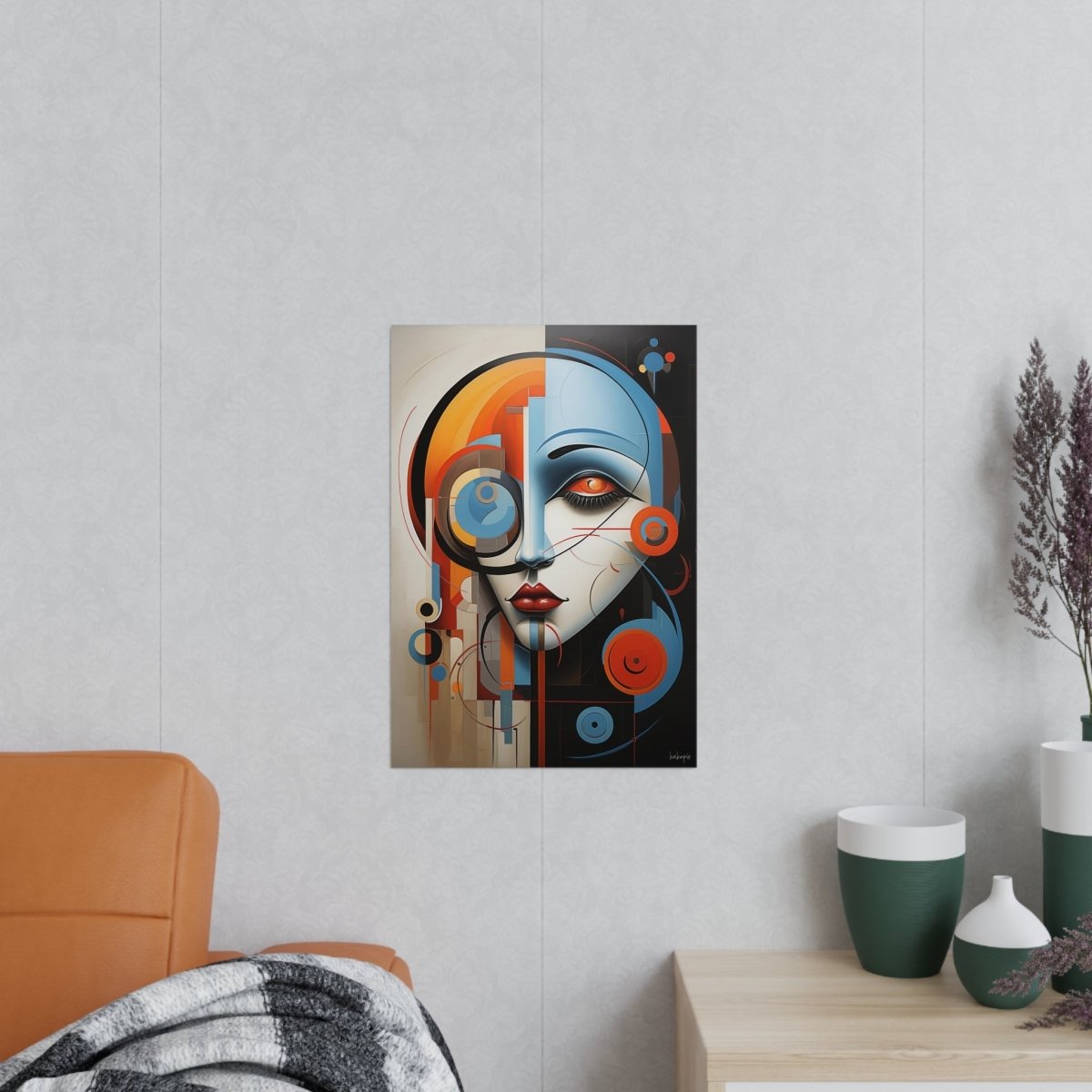 Abstraktes Kunstposter - Woman Face Art Poster - Poster bei HappyHugPixels