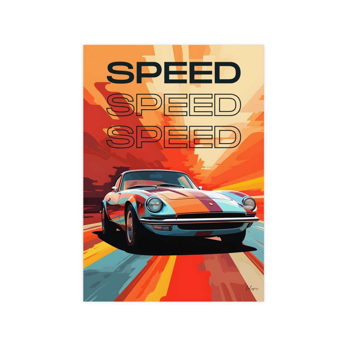 Sportwagen Poster - Art - Illustration: Speedcar - Poster bei HappyHugPixels