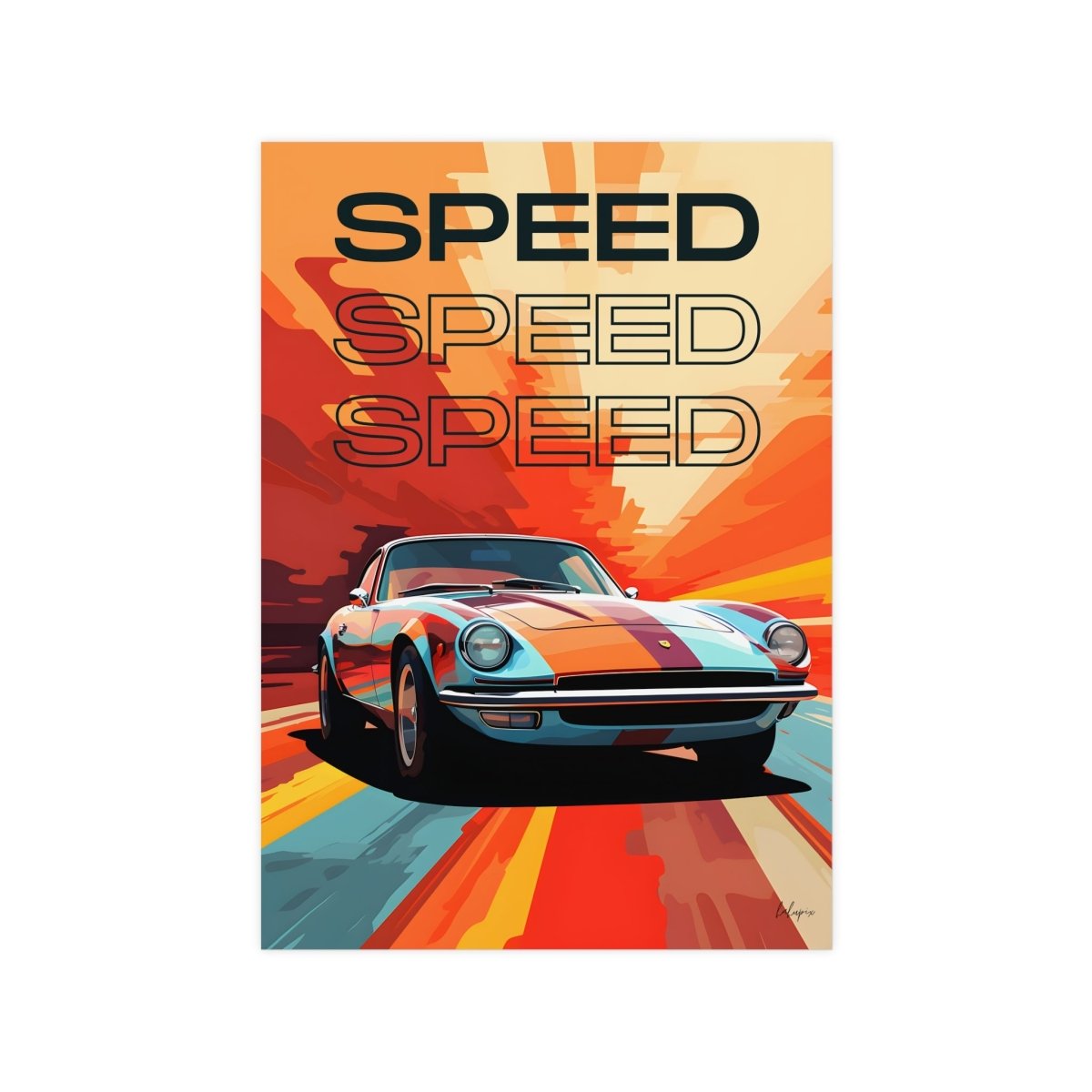 Sportwagen Poster - Art - Illustration: Speedcar - Poster bei HappyHugPixels