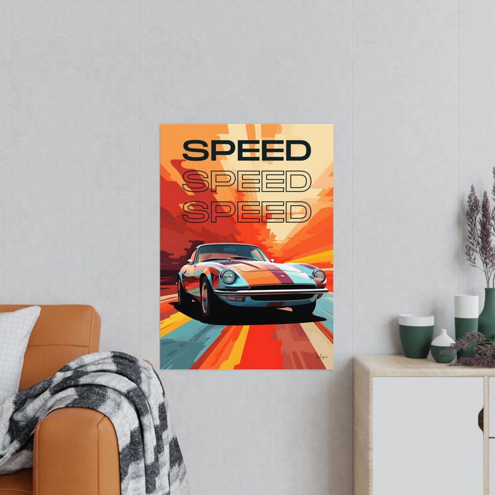 Sportwagen Poster - Art - Illustration: Speedcar - Poster bei HappyHugPixels