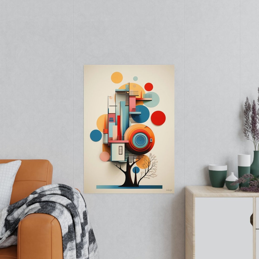 Bauhaus Poster Baum - Moderne Bauhaus Ästhetik - Abstraktes Design Poster - HappyHugPixels